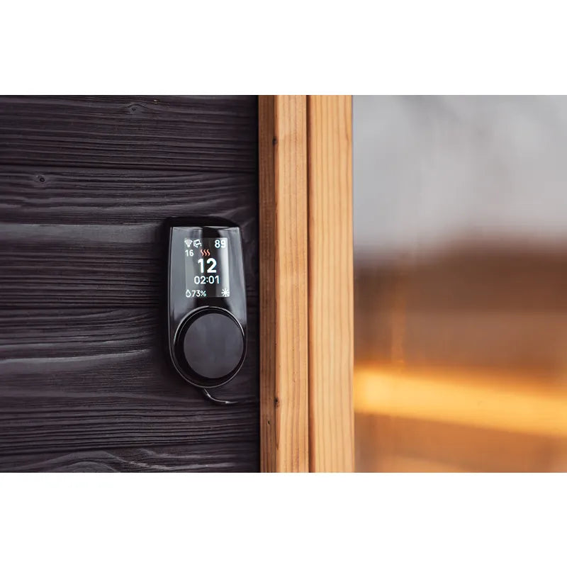 Huum Core Black Saunaofen digitale Steuerung mit Display, Temperatur- und Feuchtigkeitsanzeige