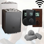 Huum Core Wall Combi Wandofen mit Saunasteinen, Touchdisplays in verschiedenen Ausführungen und Steinen