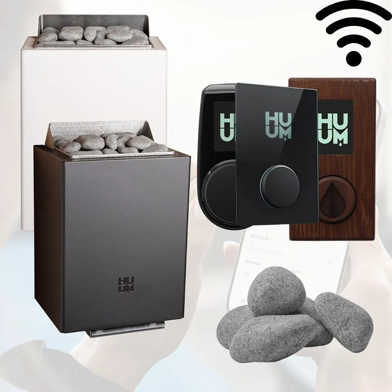 Huum Core Wall Wandofen Saunaofen mit Steinen, Kontrollpaneelen und WLAN-Funktion in verschiedenen Ausführungen