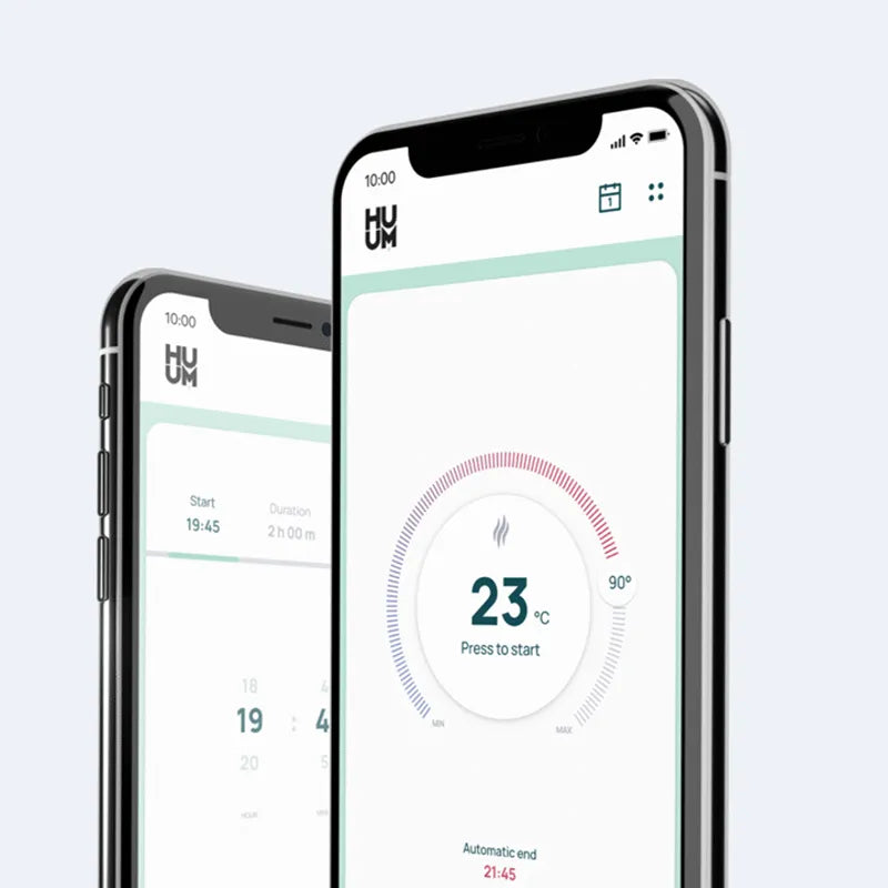 Huum Core Wall Mini Combi Wandofen 3,6 kW mit Smartphone-App-Steuerung, Temperaturanzeige 23°C