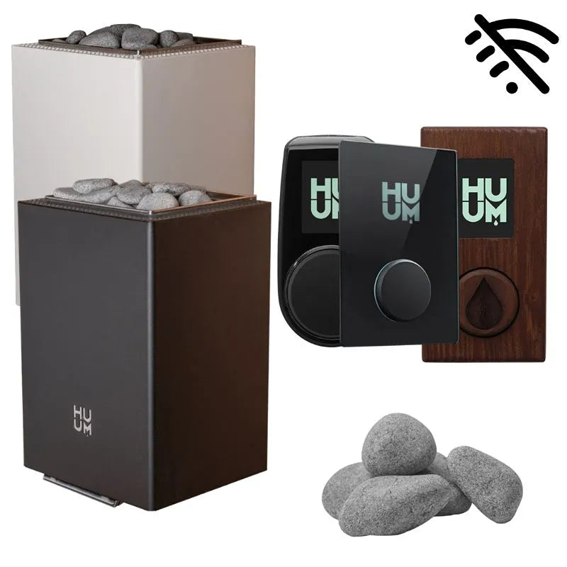 Huum Core Wall Mini Combi 3,6 kW Wandofen mit Steuereinheit, Saunasteine und Zubehör