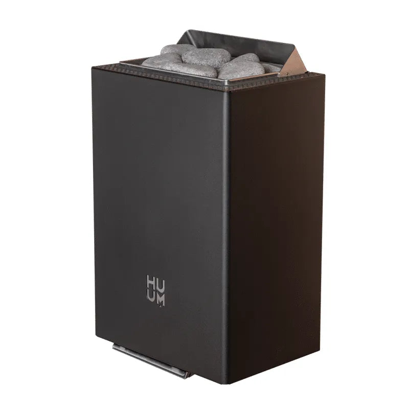 Huum Core Wall Mini elektrischer Saunaofen 3/3,6 kW Wandofen schwarz mit Saunasteinen