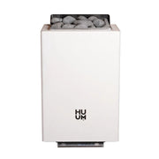 Huum Core Wall Mini elektrischer Saunaofen 3/3,6 kW Wandofen mit weißem Gehäuse und Saunasteinen