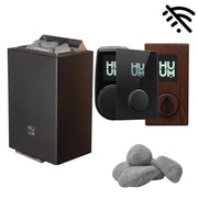 Huum Core Wall Mini elektrischer Saunaofen 3/3,6 kW Wandofen mit Steinen und Bedienungsgeräten