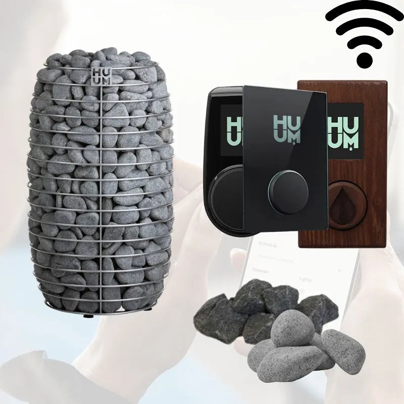 Huum Hive Mini elektrischer Saunaofen mit Steinen, Fernbedienung und WLAN-Steuerung