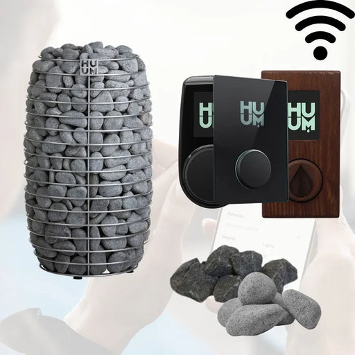 Huum Hive Mini elektrischer Saunaofen mit Steinen, Fernbedienung und WLAN-Steuerung