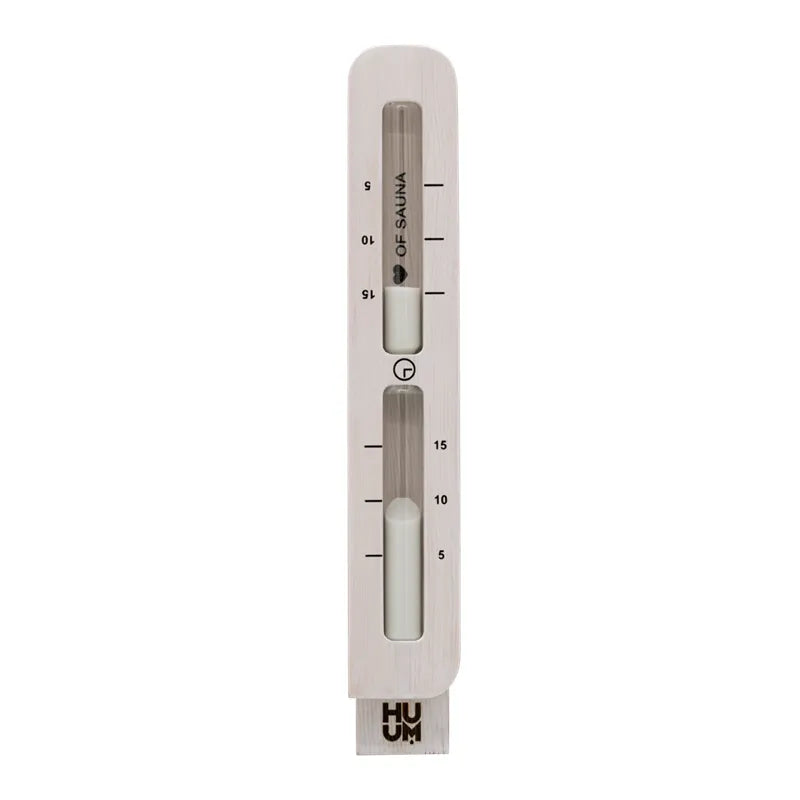 HUUM Kopfstütze aus Holz mit integrierter Sanduhr für Saunabäder, helles Holzdesign