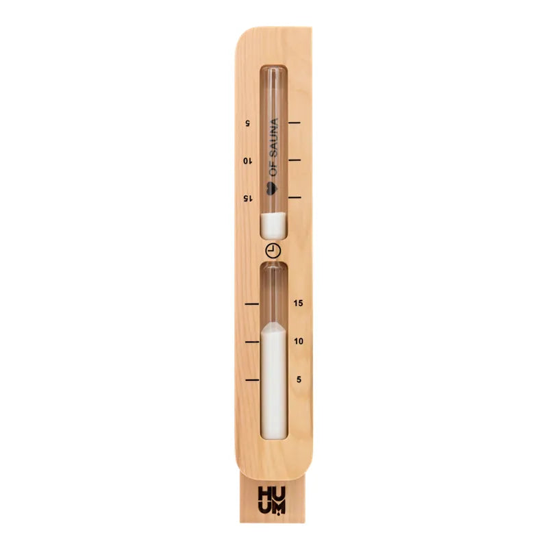 HUUM Kopfstütze aus Holz Saunazubehör mit Holzrahmen und Sanduhr-Design