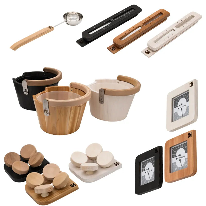 HUUM Kopfstütze aus Holz in Braun und Weiß – Saunazubehör mit ergonomischem Design