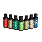 HUUM Saunadüfte 7 Duftvarianten in schwarzen Flaschen à 100 ml – Blutorange, Mango, Birke, Zitronengrün, Eukalyptus, Lavendel, Pinien Saunaduft