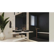 JEE-O slimline 01 Standarmatur in modernem Badezimmer mit schwarzer Dusche und eleganten Waschbecken