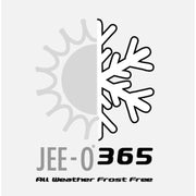 JEE-O Soho 01 Gartendusche mit Logo "All Weather Frost Free" – Designlogo mit Sonne und Eiskristall-Symbol