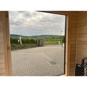 KOBA Cube Gartensauna - Moderne quadratische Form mit Panoramafenster zum Garten