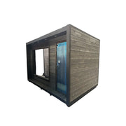 KOBA Cube Gartensauna - Moderne quadratische Form mit Holzverkleidung und Glastür