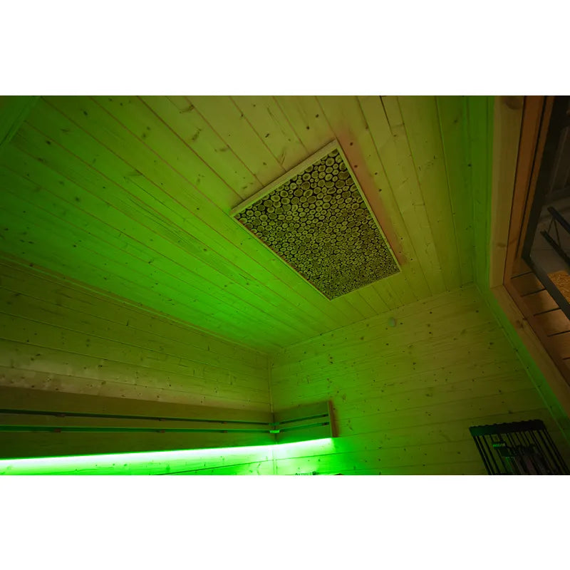 KOBA Cube Gartensauna - Moderne quadratische Form mit Holzdecke und Infrarot-Beleuchtung