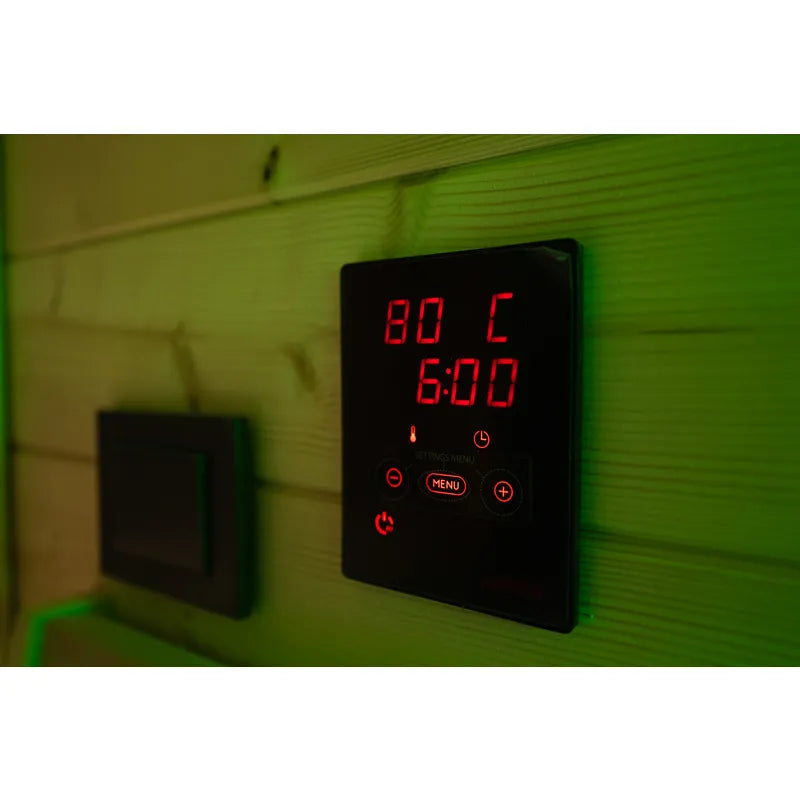 KOBA Cube Gartensauna Steuerung mit digitalem Display 80°C und Zeitanzeige 6:00