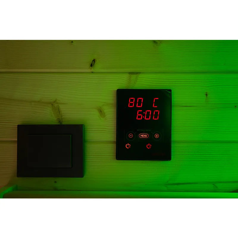 KOBA Cube Gartensauna digitale Steuereinheit mit LED-Display 80°C und Zeitanzeige