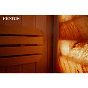 KOBA Fenris Gartensauna - Designsauna Innenraum mit Holzbänken und Wärmestrahler