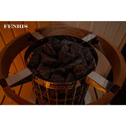 KOBA Fenris Gartensauna - Designsauna Saunaofen mit Steinen von oben