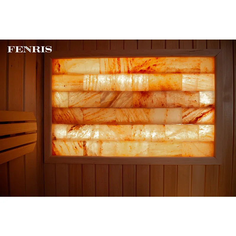 KOBA Fenris Gartensauna - Designsauna mit leuchtender Infrarot-Wärmewand aus Naturstein