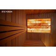 KOBA Fenris Gartensauna - Designsauna Innenraum mit Holzbänken und Infrarotheizung