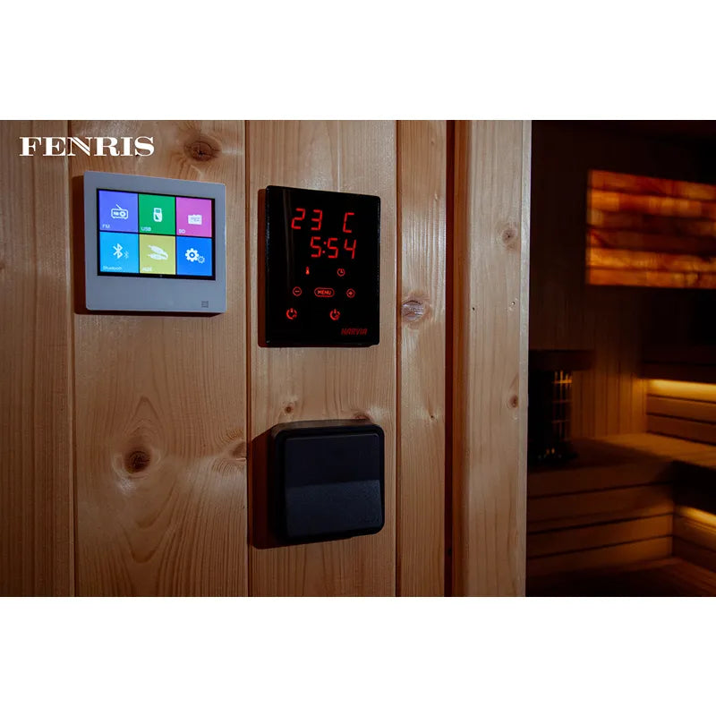 KOBA Fenris Gartensauna - Designsauna Steuerung mit Touchscreen und digitaler Temperaturanzeige