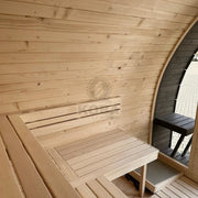KOBA Iglu Gartensauna Innenraum mit Holzbänken und charakteristischer Iglu-Form