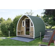 KOBA Iglu Gartensauna - Besondere Iglu-Form mit grünem Dach im Garten