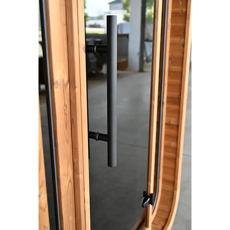 KOBA Lignotherm Mini Quadro DIY Kleine Sauna mit schwarzem Türgriff und Holzrahmen