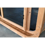 KOBA Lignotherm Mini Quadro DIY kleine Sauna Tür mit Glaseinsatz und Holzrahmen Detail