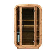 KOBA Lignotherm Mini Quadro DIY kleine Sauna mit Glastür, Holzinnenraum und Sitzbänken