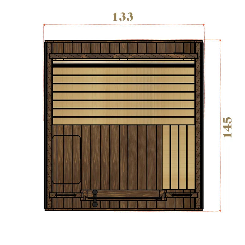 KOBA Lignotherm Mini Quadro DIY Kleine Sauna Grundriss Draufsicht mit Maßen
