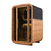KOBA Lignotherm Mini Quadro DIY kleine Sauna aus Holz mit Glastür, Holzbänken innen und schwarzer Isolierung