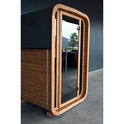KOBA Lignotherm Mini Quadro DIY kleine Sauna mit Glastür und Holzverkleidung im Außenbereich