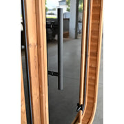 KOBA Lignotherm Mini Quadro DIY kleine Sauna Tür mit schwarzem Griff und Holzrahmen