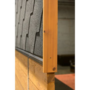 KOBA Lignotherm Quadro DIY Selbstaufbau-Sauna: Detailansicht Holzrahmen mit Isolationsmaterial und Holzverbindung