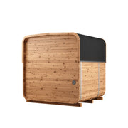 KOBA Lignotherm Quadro DIY Selbstaufbau Gartensauna aus Holz mit schwarzem Dach und Holzbasis