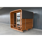 KOBA Lignotherm Quadro DIY Gartensauna mit Holzverkleidung, offener Tür und Vorraum