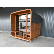 KOBA Lignotherm Quadro DIY Gartensauna mit Holzkonstruktion, großen Glasfronten und Vorraum zum Selbstaufbau