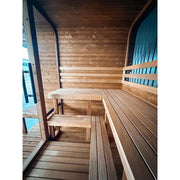 KOBA Lignotherm Quadro DIY - Zum Selbstaufbau Gartensauna Innenraum mit Holzbänken und Holzverkleidung