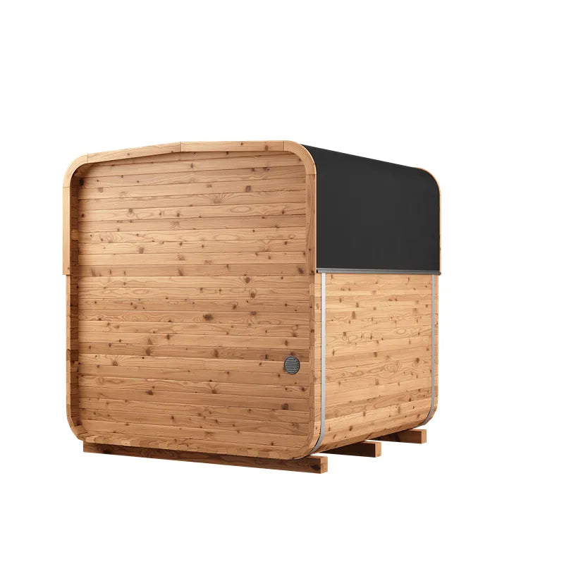 KOBA Lignotherm Quadro DIY Gartensauna aus Holz mit abgerundeten Ecken und schwarzem Dach