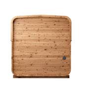 KOBA Lignotherm Quadro DIY Gartensauna Frontansicht mit Holzfassade und Lüftungsgitter