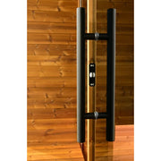KOBA Lignotherm Quadro DIY Saunatür mit schwarzem Griff und Holzrahmen