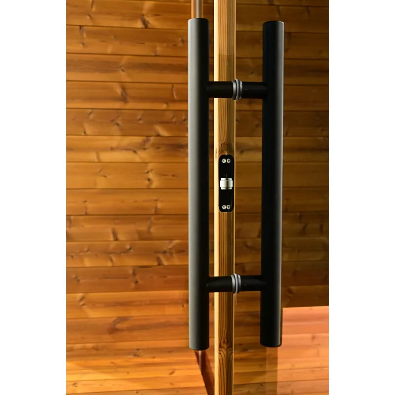 KOBA Lignotherm Quadro DIY Saunatür mit schwarzem Griff und Holzrahmen