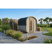 KOBA Quadro Gartensauna mit moderner quadratischer Form im Garten