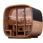 Leil Dice Comfy Gartensauna 4 Personen 2 Räume von Leil Saunas mit Glastür, Holzinnenraum und Saunaofen
