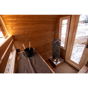 Leil® Dice Solo Gartensauna 5 Personen Innenraum mit Holzbänken, Saunaofen und Tür