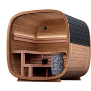 Leil® Dice Solo Gartensauna 5 Personen 4,5 m² von Leil® Saunas mit Holzinnenraum, Bänken und Saunaofen