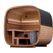 Leil® Dice Solo Gartensauna 5 Personen 4,5 m² von Leil® Saunas mit Holzinnenraum, Sitzbänken und Saunaofen