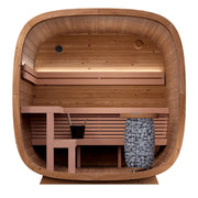Leil® Dice Solo Gartensauna 5 Personen 4,5 m² Innenraum mit Holzbänken, LED-Beleuchtung und Saunaofen